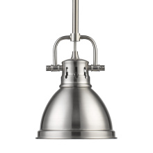 Golden Canada 3604-M1L PW-PW - Wry Lighting Duncan 1-light 7in Rod Hung Pendant in Pewter